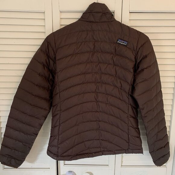 Patagonia Goose Down Womens XS Brown Full Zip Sweater Puffer Jacket Quilted FLAW - Picture 15 of 15
